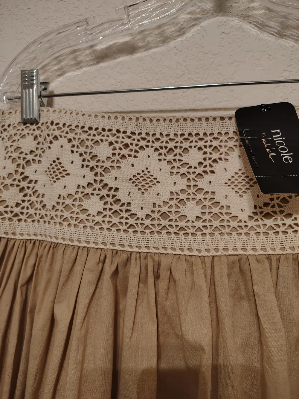 NWT Nicole By Nicole Miller Boho Chic A-line Skirt Size 16 Cashew Color - Picture 3 of 9